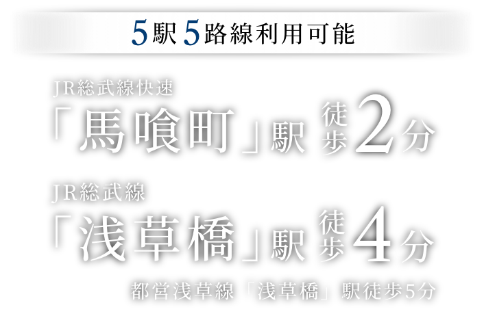 ｢馬喰町｣ 徒歩2分 ｢浅草橋｣駅 徒歩4分